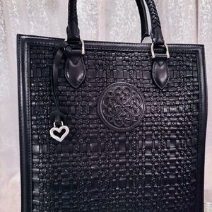 Brighton Leah Black Woven Tote